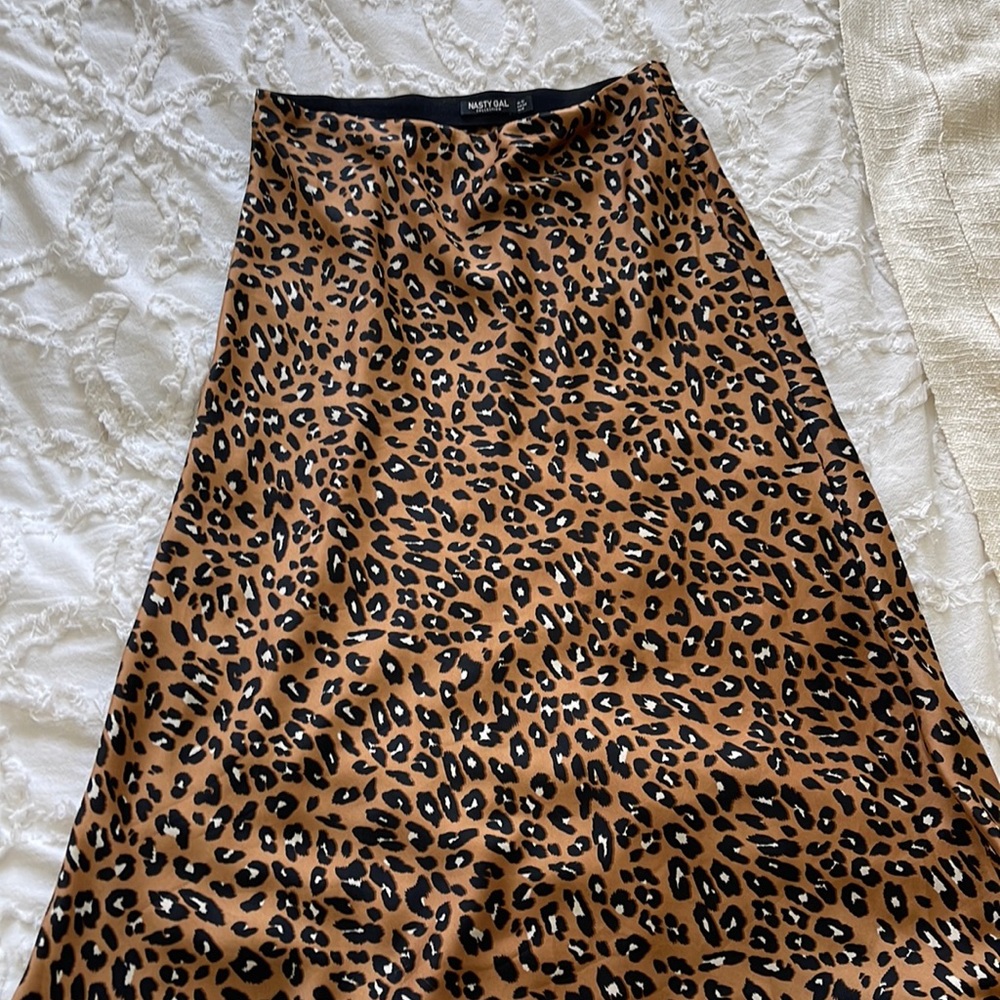 Nasty Gal animal print midi skirt